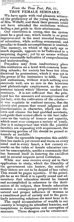 troy female seminary. - History | Furman University