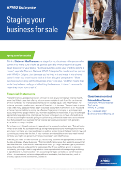 Staging your business for sale