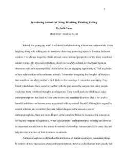 1 Introducing Animals As Living, Breathing, Thinking, Feeling By