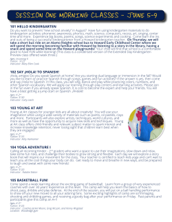 Session 1 Morning, June 5-9 - Alamo Heights Independent School