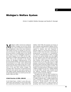 Michigan`s Welfare System - Gerald R. Ford School of Public Policy