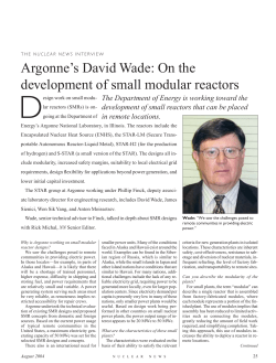 Argonne`s David Wade: On the development of small modular reactors