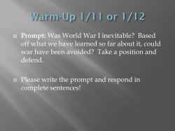 The Great War Begins!