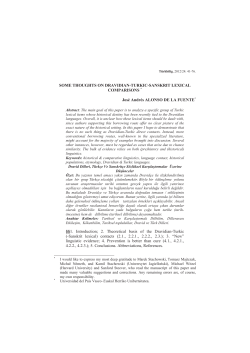 SOME THOUGHTS ON DRAVIDIAN-TURKIC-SANSKRIT