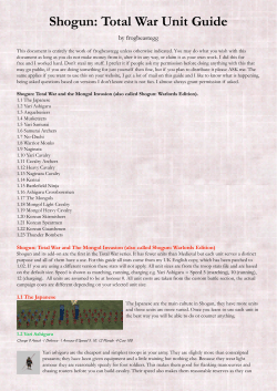 Shogun: Total War Unit Guide