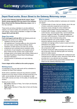 Depot Road works - Gateway Upgrade North