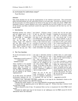 An environment for multicolumn output