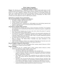 Ethics Committee Standard Operating Procedures