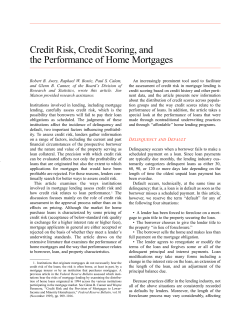 Credit Risk, Credit Scoring, and the Performance