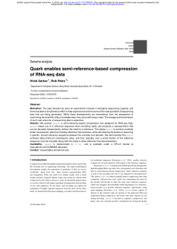 Quark enables semi-reference-based compression of RNA
