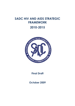 SADC HIV and AIDS framework - Southern African Development