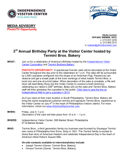 3 Annual Birthday Party at the Visitor Center hosted by Termini Bros