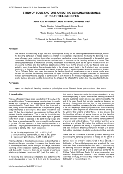 STUDY OF SOME FACTORS AFFECTING BENDING RESISTANCE