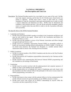 NATIONAL PRESIDENT Job Description and Task List