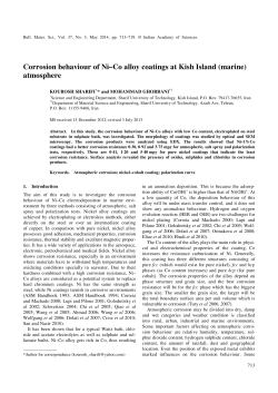 Corrosion behaviour of Ni&ndash;Co alloy coatings at Kish Island (marine