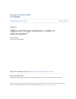 Afghan anti-foreign sentiment: a reality or