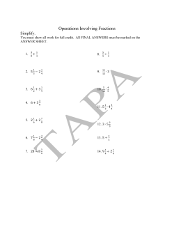 Algebra I Summer Packet