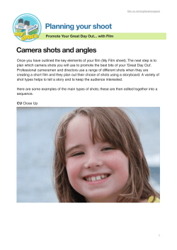 Planning your shoot