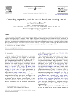 Generality, repetition, and the role of descriptive learning models