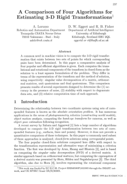 A Comparison of Four Algorithms for Estimating 3-D Rigid
