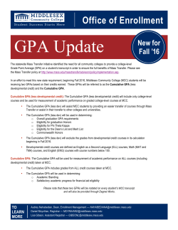 GPA Policy - Middlesex Community College