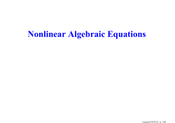 Nonlinear Algebraic Equations