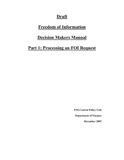 Draft Freedom of Information Decision Makers Manual Part 1