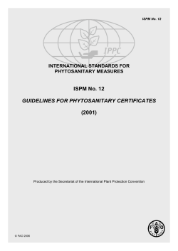 ISPM No. 12 GUIDELINES FOR PHYTOSANITARY