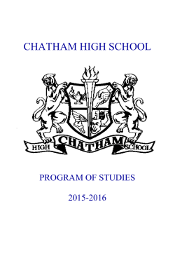 TABLE OF CONTENTS - School District of the Chathams