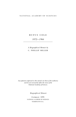 rufus cole - National Academy of Sciences