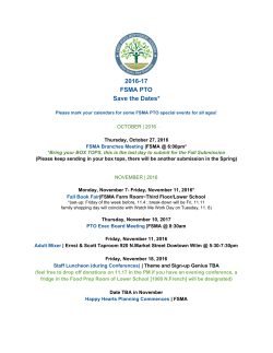 2016-17 FSMA PTO Save the Dates*