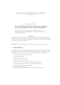 On the Goliński-Jesionek multistage combined air/steam systems