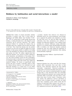 Boldness by habituation and social interactions: a model