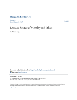 Law as a Source of Morality and Ethics