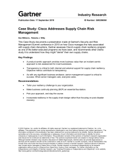 Cisco Addresses Supply Chain Risk Management