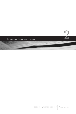 sECOND QUARTER REPORT June 30, 2000