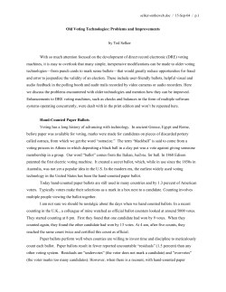 Old Voting Technologies: Problems and Improvements