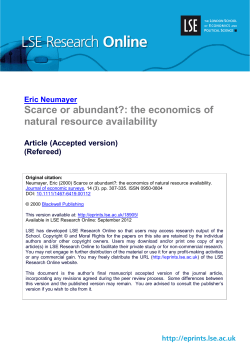 Scarce or abundant?: the economics of natural resource availability