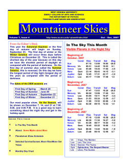 October-November-December - WVU Planetarium