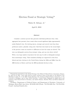 Election Fraud or Strategic Voting?