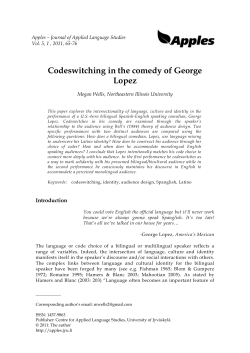 Codeswitching in the comedy of George Lopez - Apples