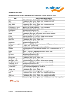 STAIN REMOVAL CHART Below are our recommended