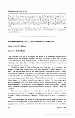 Groupe Des Dombes, 1993 - For the conversion of the churches