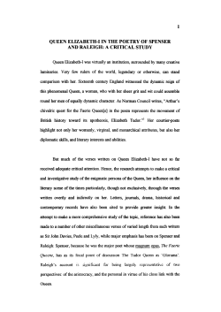 queen elizabeth-i in the poetry of spenser and raleigh