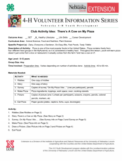 There is a Cow on My Pizza - Nebraska 4-H