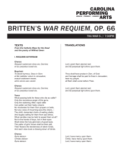 britten`s war requiem, op. 66