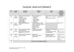 Pacing Guide &ndash; Spanish Level 3 (Realidades 3)