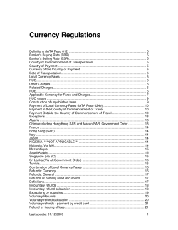 Currency Regulations
