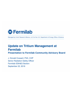 Update on Tritium Management at Fermilab