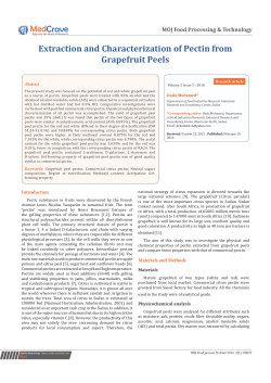 Extraction and Characterization of Pectin from Grapefruit